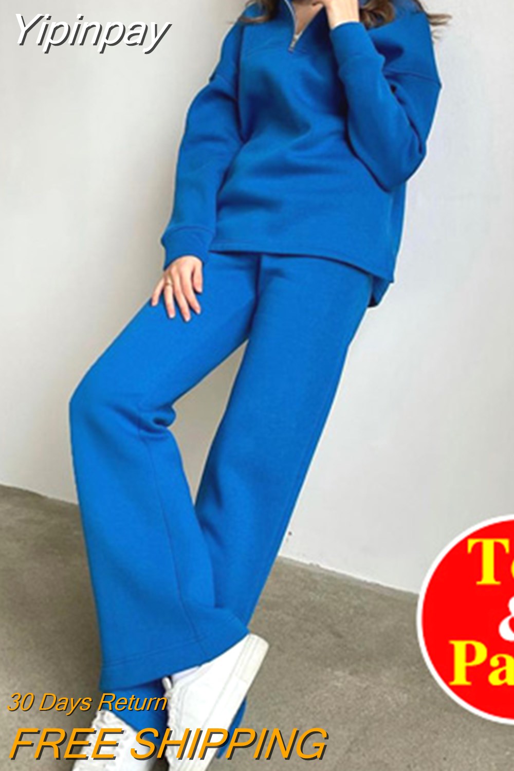 Yipinpay Spring Women's Tracksuit Trousers Suit Cotton Casual Classic Loose Women Sweatshirt Pants 2 Piece Set Sportswear Outfits