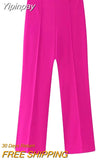 Yipinpay Fuschia Blazer Woman Set 2 Pieces Belt Long Sleeve Fashion Women's Spring Jackets 2023 Office Chic And Elegant Woman Jacket