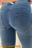 Yipinpay Fashion Blue Low Waist Jeans Women Pants Summer Sexy Legging Push Up Denim Trousers Femme High Street Pencil Pants Y2K