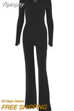 Yipinpay Long Sleeve Ribbed Jumpsuits For Women Brown Button Wide Legs Jumpsuit Romper 2023 Femme Autumn Winter Casual Overalls