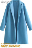 Yipinpay Multicolor Long Coat Women Long Sleeve Winter Woman Coat 2023 Chic And Elegant Woman Jacket Fashion Streetwear Cardigans