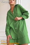 Yipinpay Loose Women's Homewear 2 Piece Sets Cotton Long Sleeve Sleepwear Female Casual Suits With Shorts Oversized Outfits