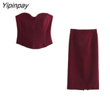 Yipinpay Elegant Women Blazer Skirts Sets 2023 Spring Fashion Female Office Lady Single Button Jackets Mid-Calf A-Line Solid Skirts