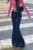 Yipinpay Fashion Y2k Streetwear High Waist Flare Jeans Comfortable Women Pants 2023 Spring Autumn Denim Trousers Female