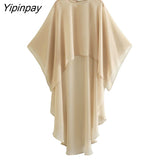 Yipinpay New Summer Women Shawl Capes 2023 Thin Applique Loose Tulle Tops Long cloak Custom Cape Shawls