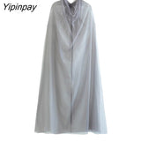 Yipinpay Women See Through Tulle Shawl Capes 2023 New Fashion Summer Thin Loose Tulle Tops Long Cloak Custom Cape Shawls