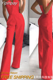 Yipinpay Summer New Women Sexy Strapless Slim Office Lady Jumpsuits Elegant Sleeveless Black White Red Jumpsuit Female Casual Romper