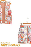 Yipinpay Fashion Print Two Piece Set for Women 2023 Skirt Set Female Autumn Cotton Woman Vests + Mini Skirt 2 Piece Suit Matching