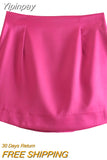 Yipinpay Elegant Silky Satin High Waist Skirts Women Fashion Office Lady Bodycon Mini Skirts Femme Summer Night Club Bottom Cloth