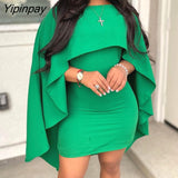 Yipinpay Cape Sleeve Bodycon Dress Mini Dress for Women