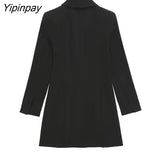 Yipinpay Women 2023 New Fashion Design Suit Style Dress Autumn Winter Vintage Long Sleeve Female Dresses Vestidos Mujer 8863/261