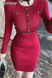 Yipinpay Bodycon O-Neck Short Sleeve Knitted Dress Women Elegant Party korean Fashion Office Lady Summer Sundress 2023 Robe Femme
