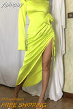 yipinpay Sexy O Neck Women Long Sleeve Outfits Elegant Bandage Midi Bodycon Dress Autumn Clothing 2023 Party Evening Club Dress