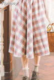 Yipinpay New Autumn/Winter Sweet Skirt Women Vintage Plaid Woolen Woven Skirts High Quality Vintage Elegant Skirt Female