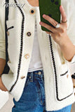 Yipinpay Twist Plait Chic Mink Cashmere Knitted Cardigan Autumn Elegant Ladies Soft Sweater Vintage Women Jacket Korean 2023 Tops