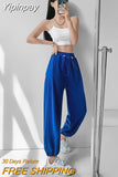 Yipinpay Baggy Sweatpants Women New High Waist Elastic Straight Loose Sports Pants Woman 7 Colors Spring Summer