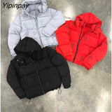 Yipinpay Women's Thickening Down Jacket Water and Wind-Resistant Breathable Coat Big Size Men Punk Hoodies Jackets Y2K Grunge clothing