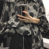 Yipinpay Harajuku Loose Long Sleeve Women Shirt Leopard Print Button Oversize Blouse 2023 Summer Hight Street Female Clothing Tops