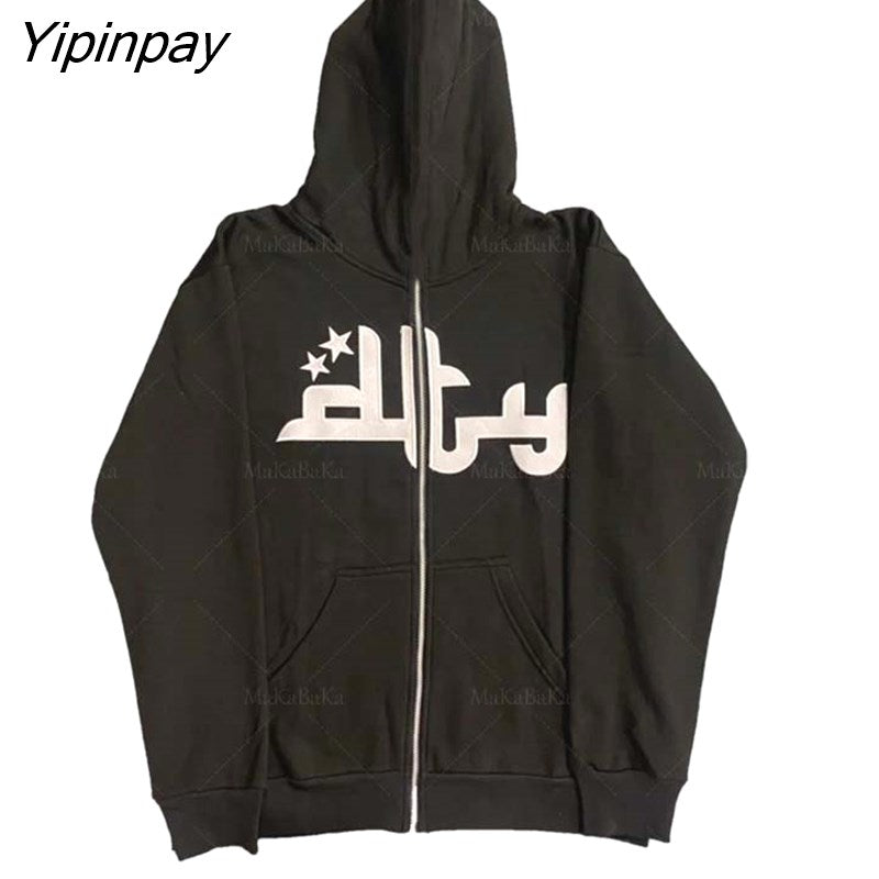 Yipinpay Hoodie Fashion Star graphics Print Men's hoodies Sweatshirt gothic Sport Coat Long Sleeve Oversized hoodie jacket Tricolor