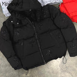 Yipinpay Women's Thickening Down Jacket Water and Wind-Resistant Breathable Coat Big Size Men Punk Hoodies Jackets Y2K Grunge clothing