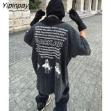 Yipinpay T-Shirt Men Summer Short Sleeve Tops Tees Gothic Harajuku Korean Fashion Aesthetic Streetwear Graphic Vintage Clothing