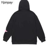 Yipinpay Women Sweatshirts Zip Up Hoodie Oversized Skeleton Korean Fashion Graphic Jackets Gothic Streetwear Grunge Harajuku Y2k Clothes