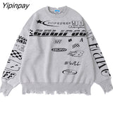 Yipinpay Women Sweater Oversize Pullover Winter Jumper Harajuku Goth Long Sleeve Top Knit Korean Fashion Streetwear Y2k Aesthetic Clothes