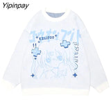 Yipinpay Women Sweater Frayed Oversize Pullover Long Sleeve Jumper Streetwear Korean Fashion Goth Knit Y2k Aesthetic Tops Winter Clothes 319-1