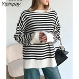 Yipinpay Baggy Sweater Pullover Women Long Sleeve Knit Tops Jumper Mujer Autumn Winter Pull Vintage Streetwear Knitted Sweaters