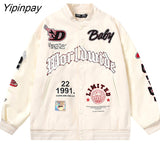Yipinpay Jackets Winter Cardigan Harajuku Embroidery Graphic Long Sleeve Y2k Coats Hip Hop Streetwear Aesthetic Women Clothes