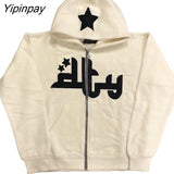 Yipinpay Hoodie Fashion Star graphics Print Men's hoodies Sweatshirt gothic Sport Coat Long Sleeve Oversized hoodie jacket Tricolor 319-1