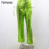 Yipinpay Bright Color Women Button Pants High Waist Straight Trousers Female 2023 Spring Sexy Casual Loose Lady Pant Streetwear