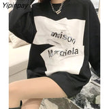 Yipinpay 2023 Winter Korean Style Oversize Letter Print Women Sweatshirt Streetwear O Neck Long Sleeve Ladies Hoodies Female Tops