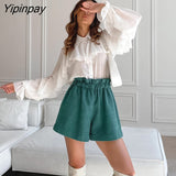 Yipinpay 2023 Spring New Elegant Long Sleeve Women White Shirt Office Lady Button Up Loose Ruffles Woman Blouse Work Clothing Top