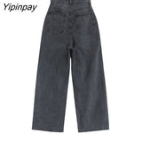 Yipinpay New Spring Fashion Ins Street Hip-hop Y2K Printing Wash Jeans Loose Casual Denim Wide Leg Pants Tide Woman Long Trousers