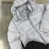 Yipinpay Women's Thickening Down Jacket Water and Wind-Resistant Breathable Y2K Coat Big Size Men Punk Hoodies Jackets Grunge clothing