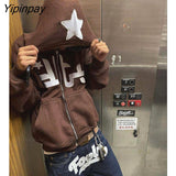 Yipinpay Hoodie Fashion Star graphics Print Men's hoodies Sweatshirt gothic Sport Coat Long Sleeve Oversized hoodie jacket Tricolor 319-1