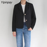 Yipinpay 2023 Autumn Korean Style Long Sleeve Pink Blazer Women Casual Fashion Ladies Suit Female Work Clothing Coat Jacket