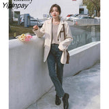 Yipinpay 2023 Autum Oversize Full Sleeve Women Blazer Office Lady Patchwork Loose Suit Blazers Work Female Clothing Jackets Coat