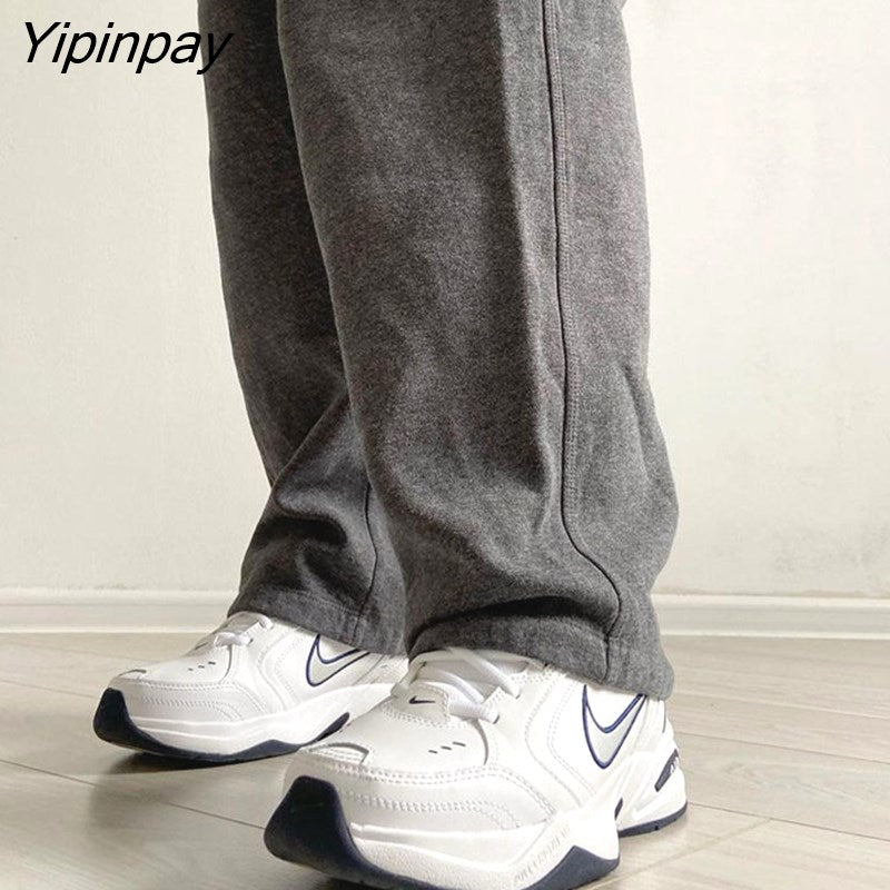 Yipinpay Jogging Sweatpants Women Korean Oversize Vintage Joggers Sports Pants Baggy Trousers letter Harajuku pants