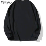 Yipinpay T-shirt high street funeral print Korean men women loose Harajuku all-match tops Cool streetwear tops