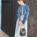 Yipinpay 2023 Spring Office Lady Long Sleeve Fake Two Pieces Work Maxi Dress Women Patchwork Sashes Shirt Dresses Free Shipping
