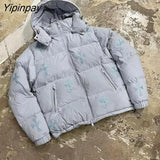 Yipinpay Women's Thickening Down Jacket Water and Wind-Resistant Breathable Coat Big Size Men Punk Hoodies Jackets Y2K Grunge clothing