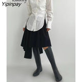 Yipinpay 2023 Spring New In Streetwear Long Sleeve White Shirt Women Minimalist Pocket Button Up Ladies Tunic Blouse Female Tops