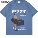 Yipinpay Women T-Shirts Y2k Tops Tees Hip Hop Streetwear Harajuku Girl Japanese Print Summer Korean Fashion Short Sleeve Cotton Clothes
