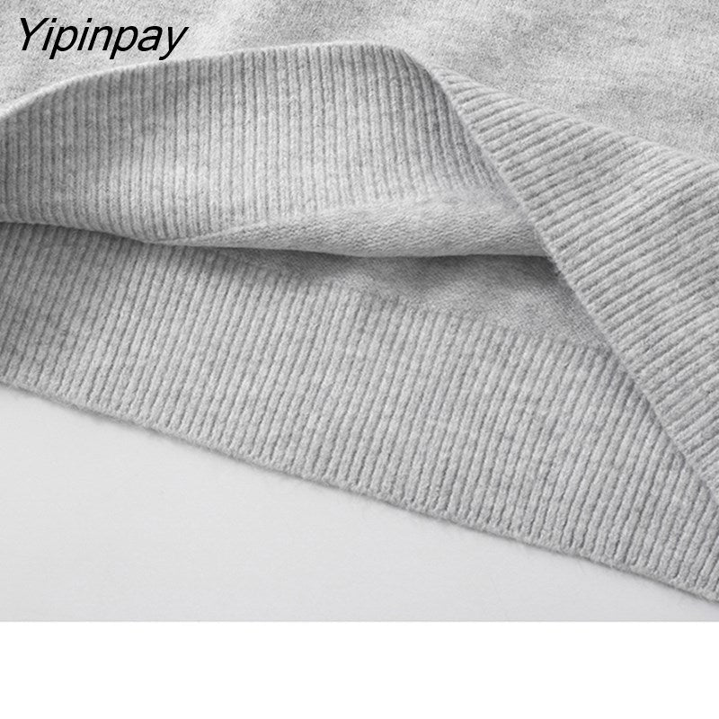 Yipinpay Women's Sweater Oversize Y2k Streetwear Winter Harajuku Goth Korean Fashion Pullovers Long Sleeve Tops Jumper Knit Clothes