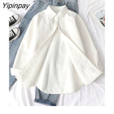 Yipinpay 2023 Winter Korean Style Long Sleeve Wool Liner Shirt Women Casual Button Thick Ladies Tunic Autunm Female Clothing Tops