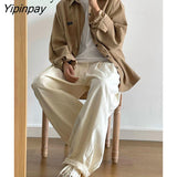 Yipinpay 2023 Autumn Minimalist Style Long Sleeve Shirt Women Oversize Button Up Tunic Blouse Work Female Fashion Clothing Top