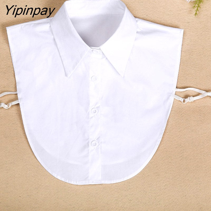 Yipinpay Ladies Blouse white fake collar turndown collar 2023 Fashion Elegant Women Fake Half Shirt Detachable Female Clothing