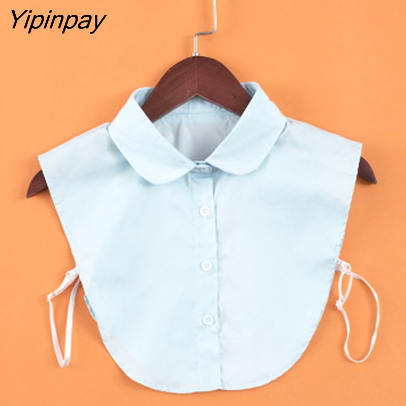 Yipinpay style female Women fake collar ladies Blouse Autumn elegant White Chiffon fake Collar Vintage Fake Half Shirt Detachable